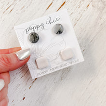 Load image into Gallery viewer, BEBE Studs- Gray and Silver
