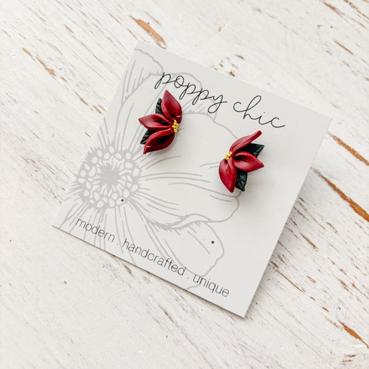 Poinsettia Studs