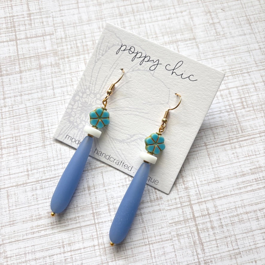 Periwinkle Beaded Earrings