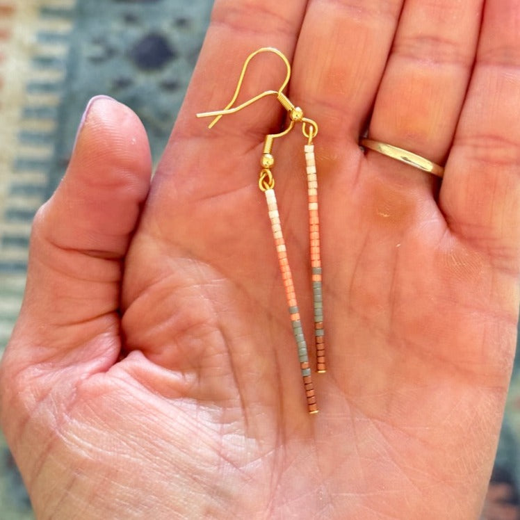 Seed Bead Rod Earrings