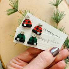 Load image into Gallery viewer, Plaid Snowcap Studs
