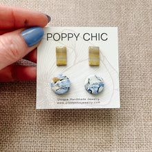 Load image into Gallery viewer, BEBE Studs- Blue watercolor
