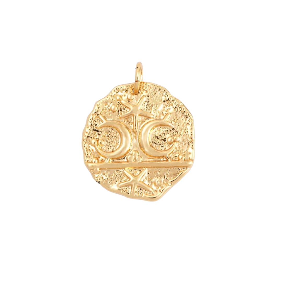 Large Gold Medallion Charm