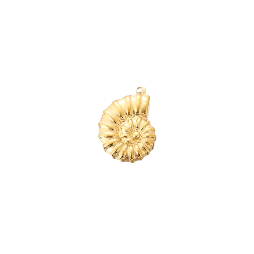 Large Gold Snail Spiral Charm