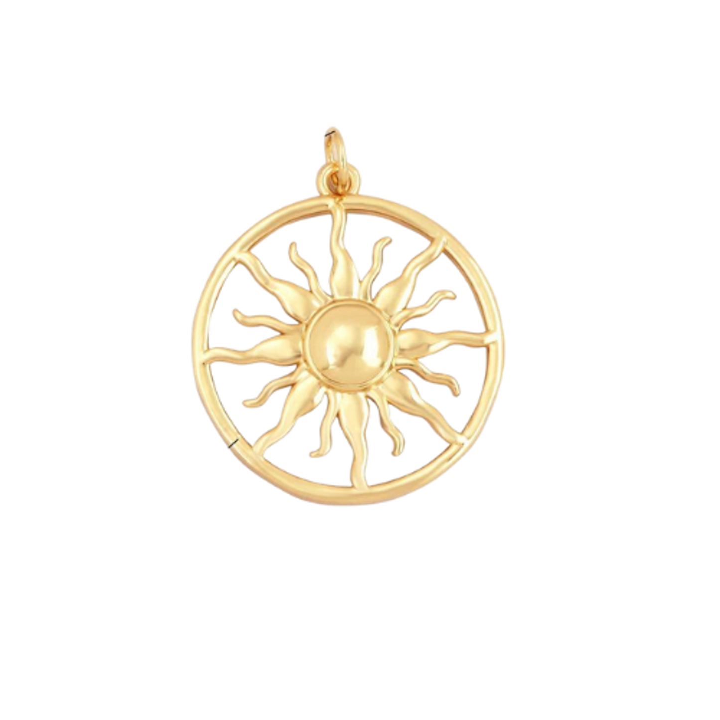 Large Gold Sun Charm