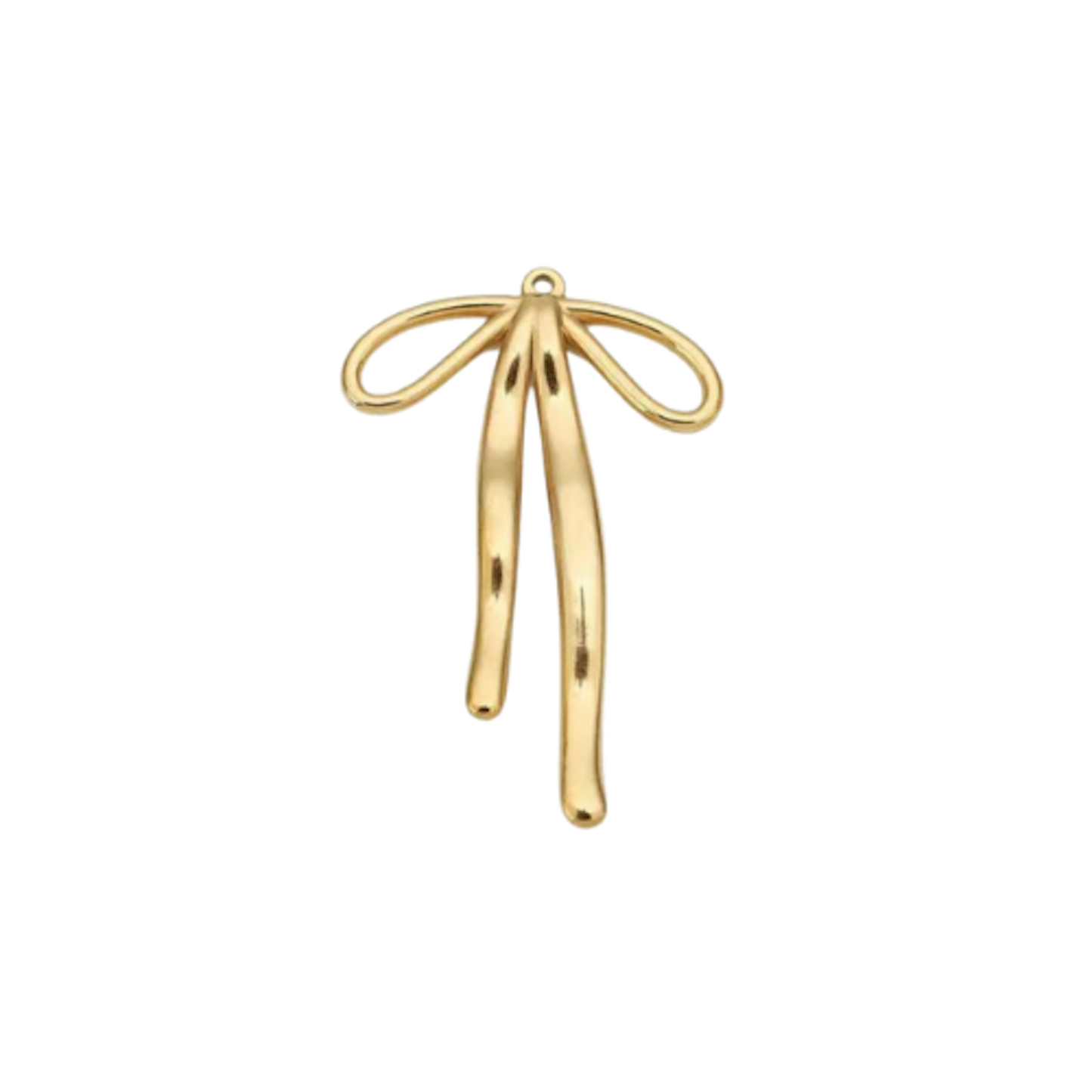 Large Long Gold Bow Charm