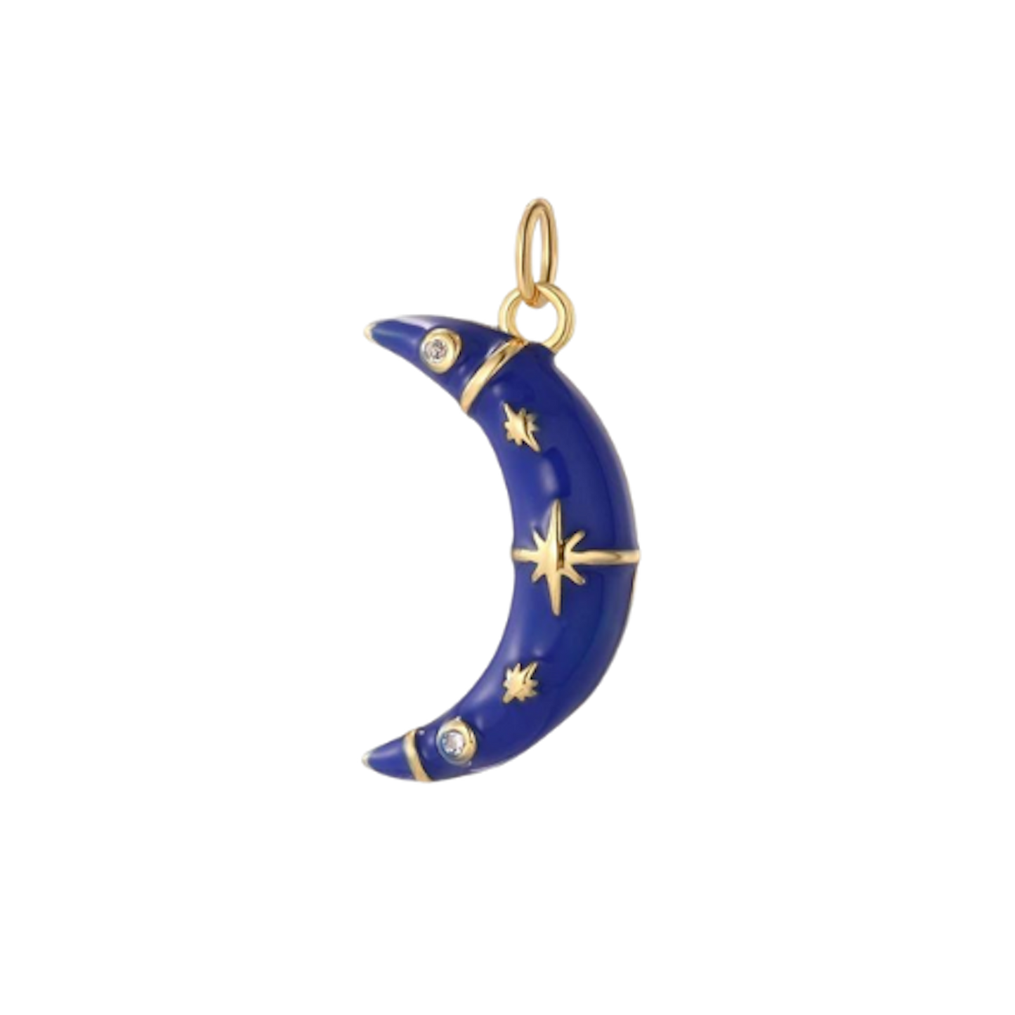 Large Navy Crescent Charm