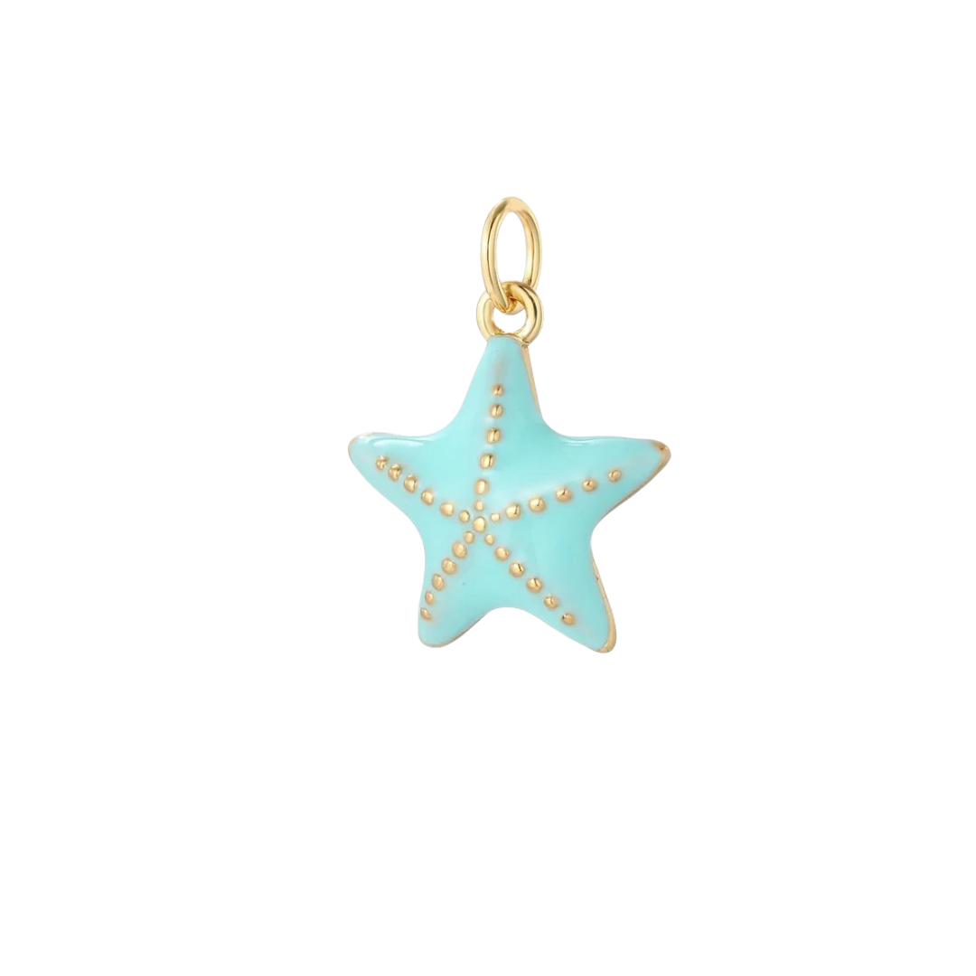 Medium Aqua Starfish Charm