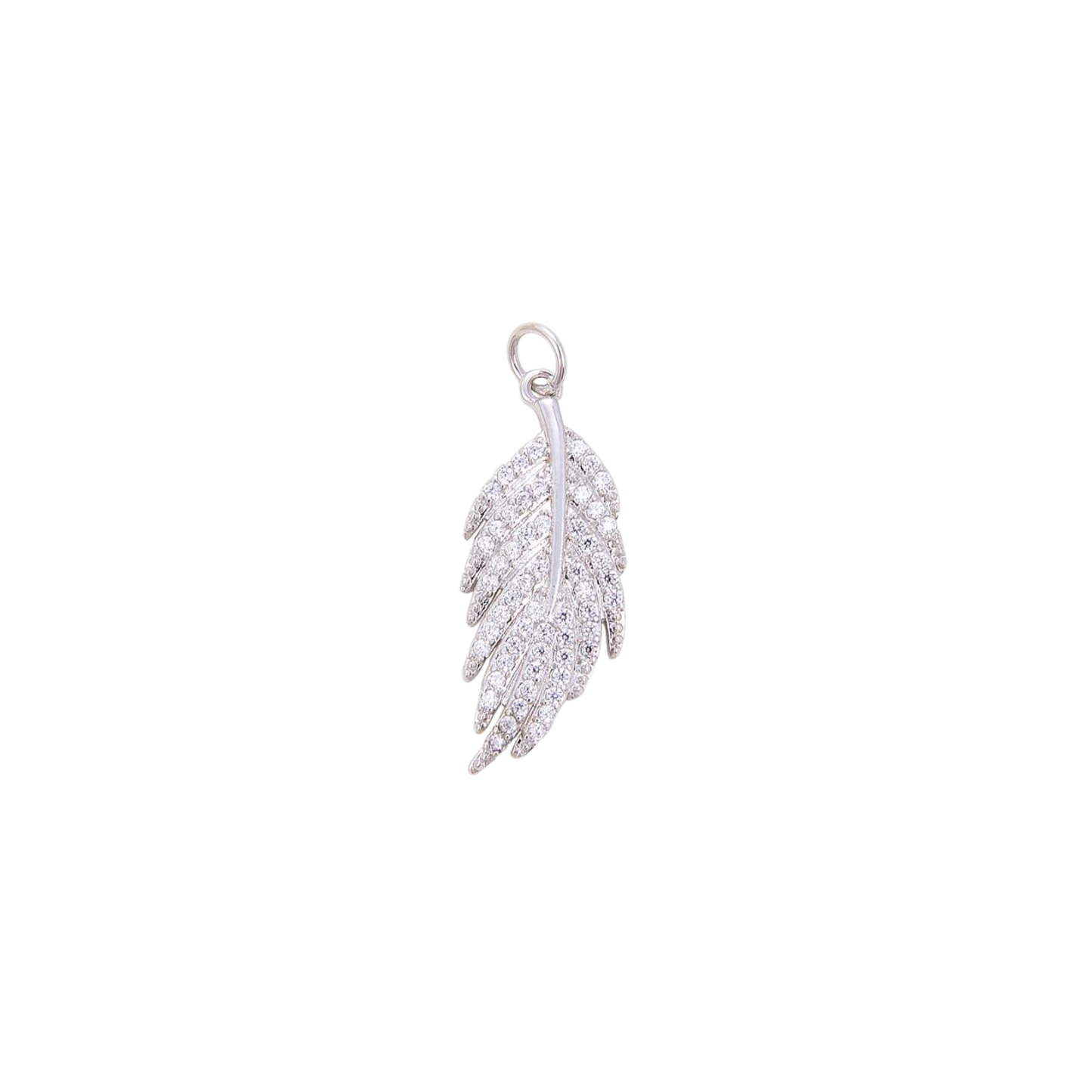 Medium CZ Leaf Charm