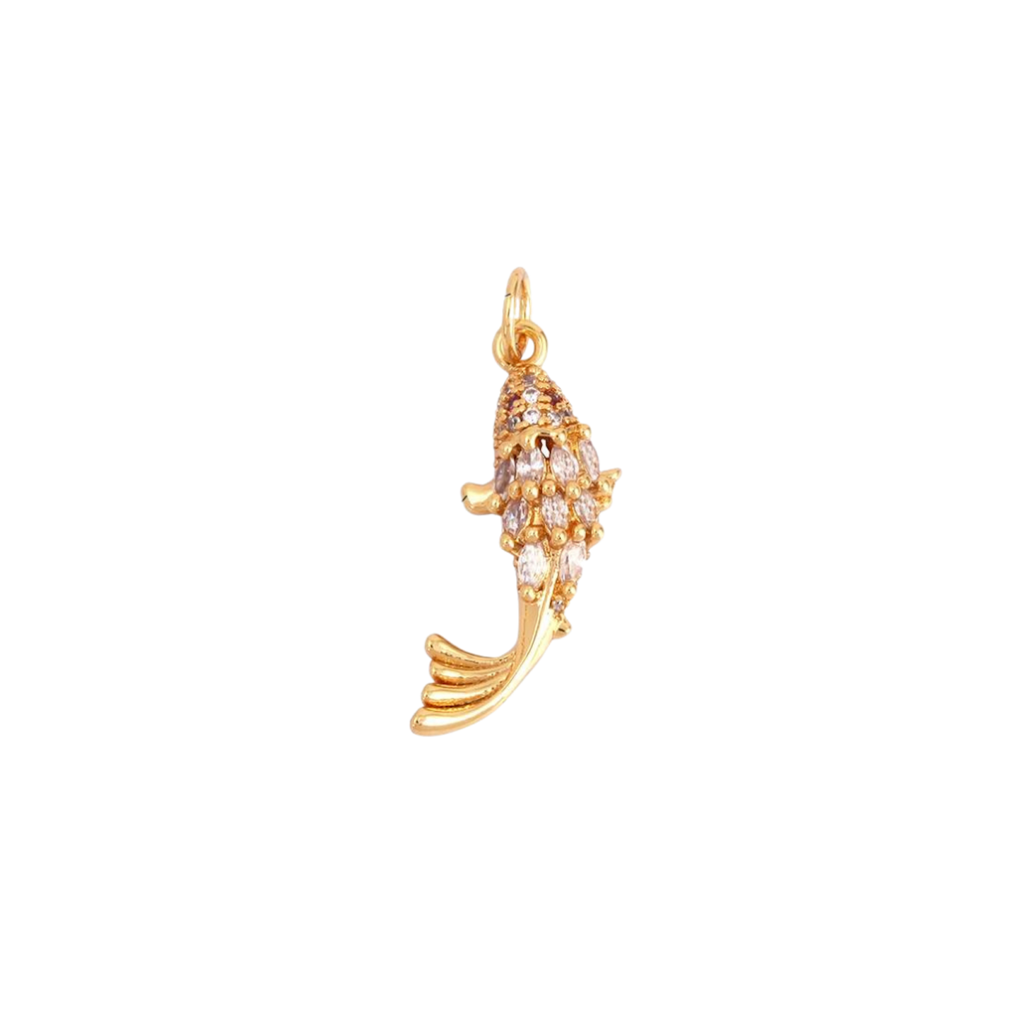 Medium Gold CZ Fish Charm