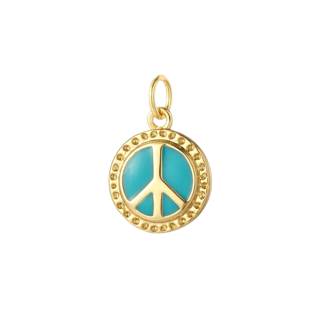 Medium Turquoise  Peace Charm