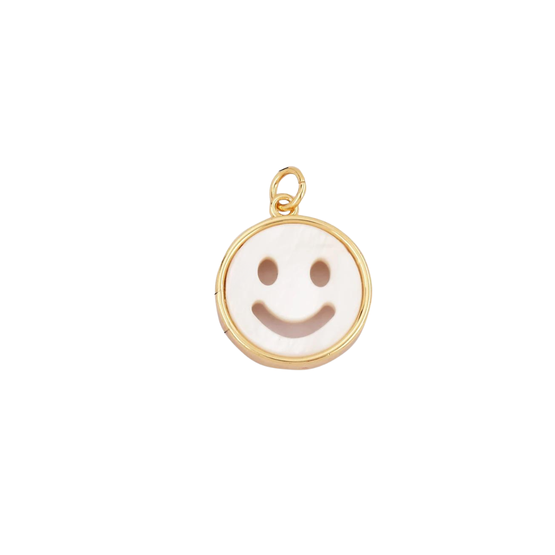 Medium White Smiley Charm