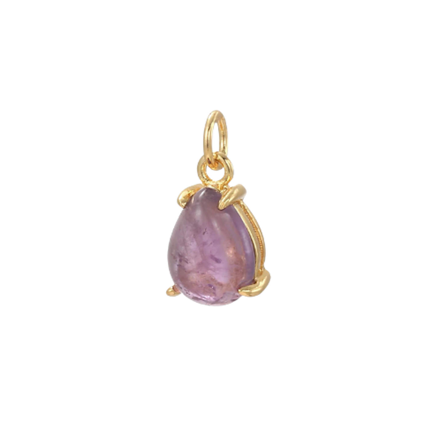 Mini Gold Amethyst Tear Drop Charm