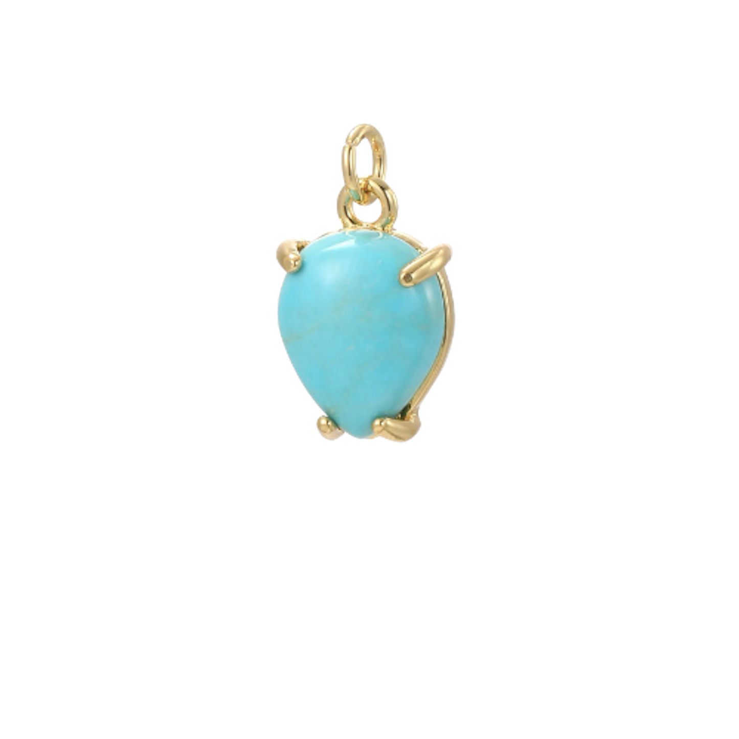 Mini Gold Aqua Oval Charm