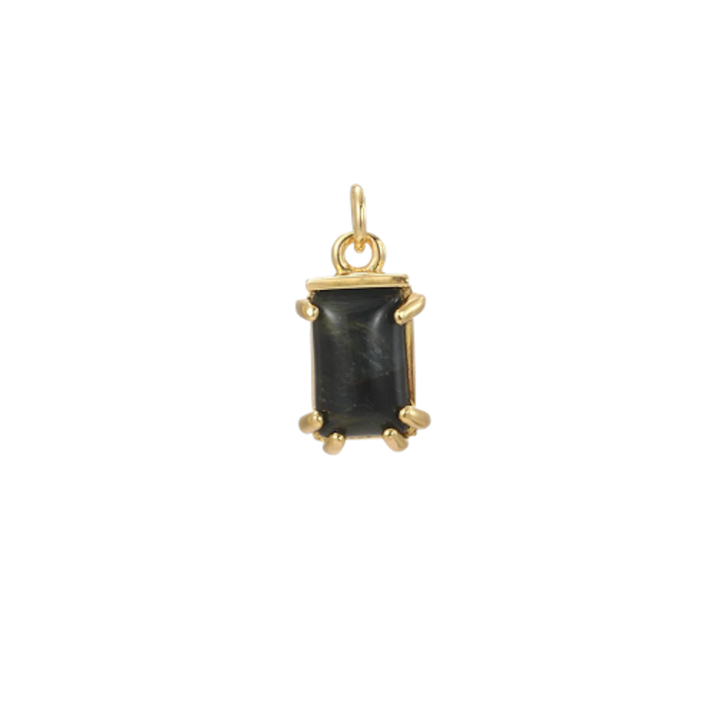 Mini Gold Black Rectangle Charm