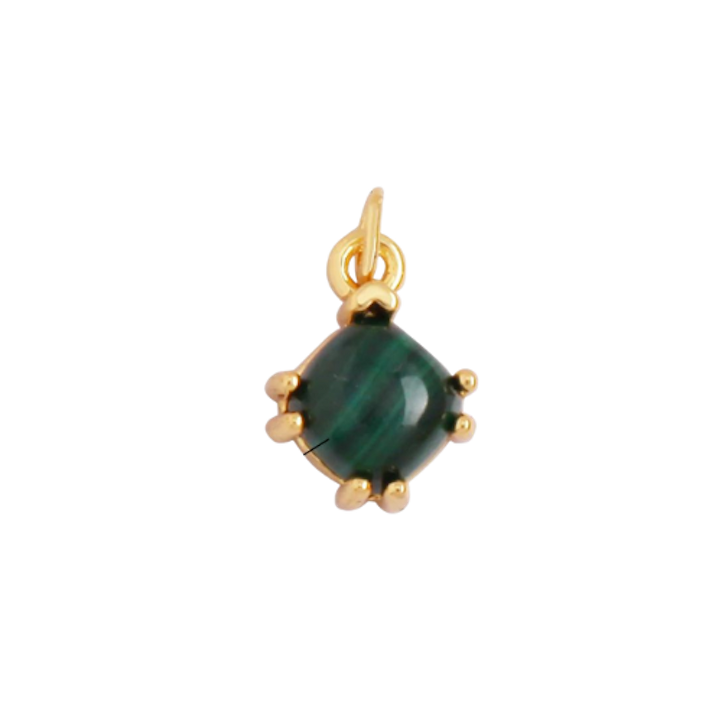 Mini Gold Emerald Diamond Charm