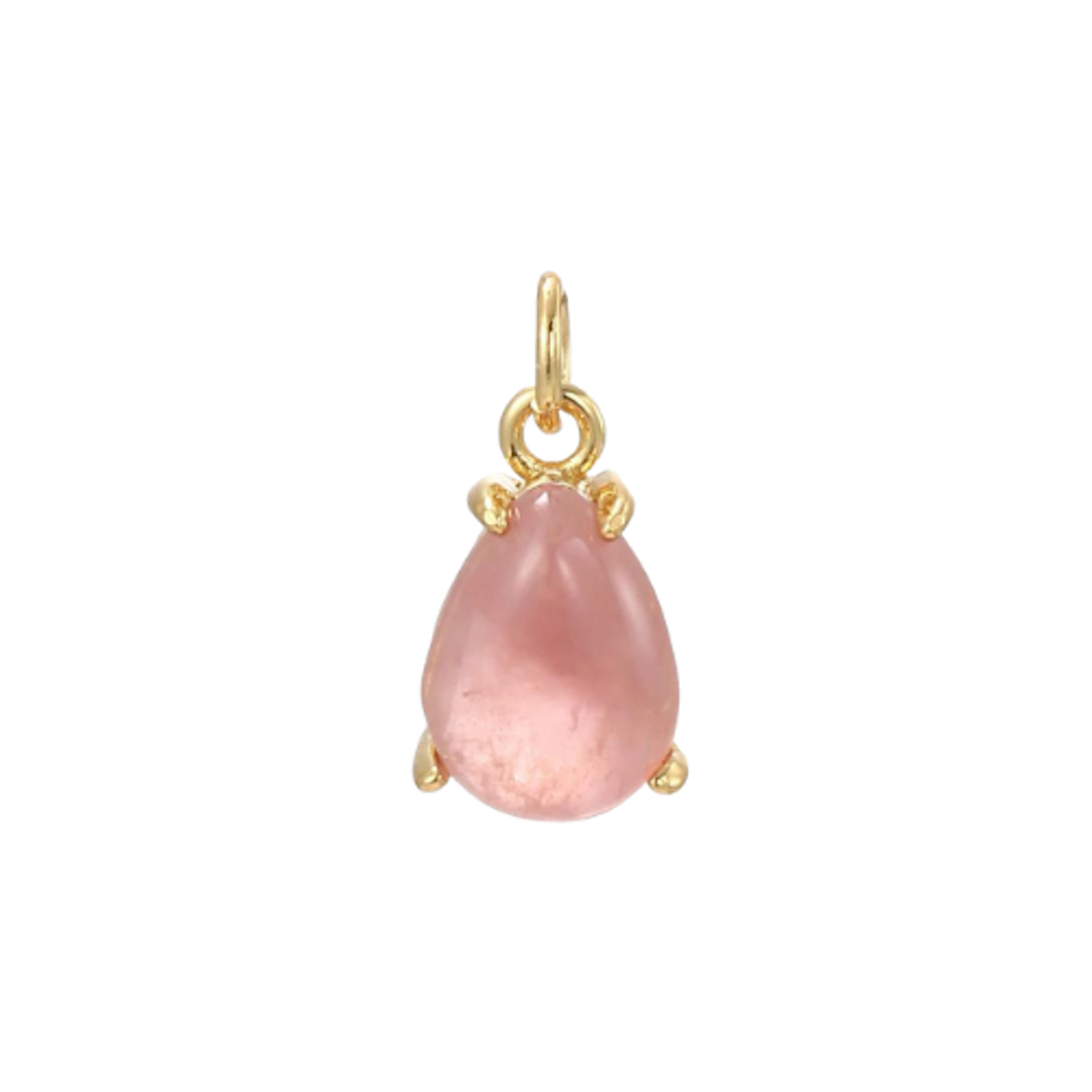 Mini Gold Pink Teardrop Charm