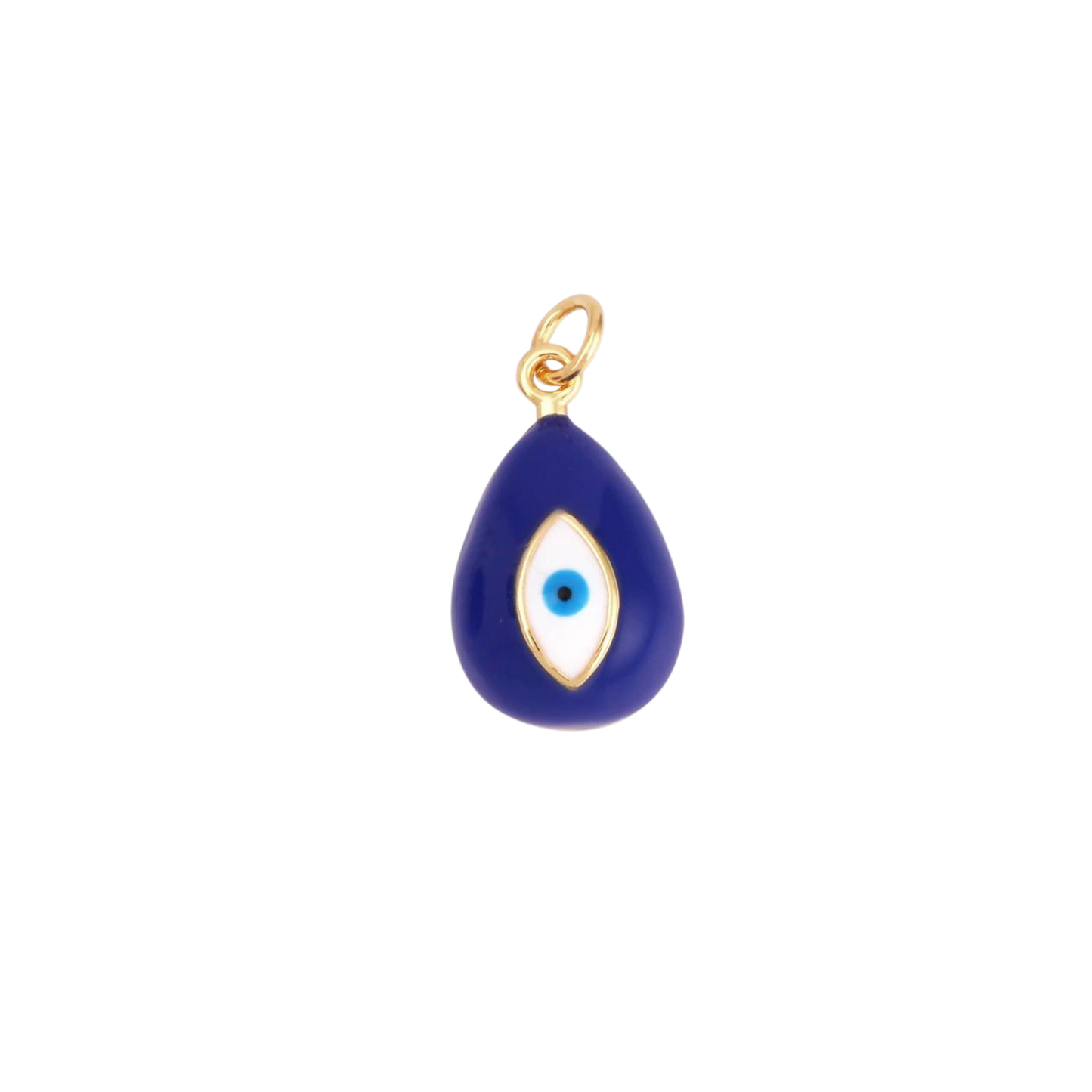 Medium Navy Tear Evil Eye Charm