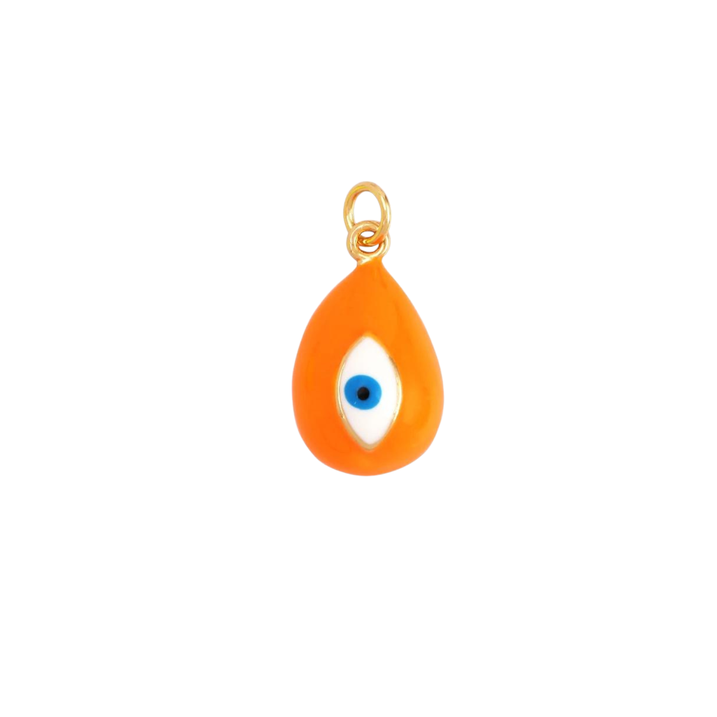 Medium Orange Tear Evil Eye Charm