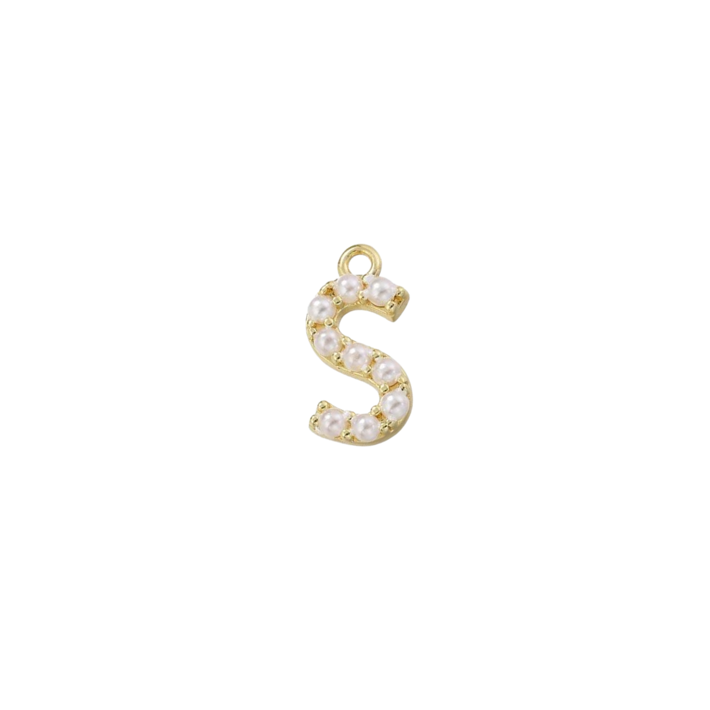 Mini Pearl Gold Initial Charms