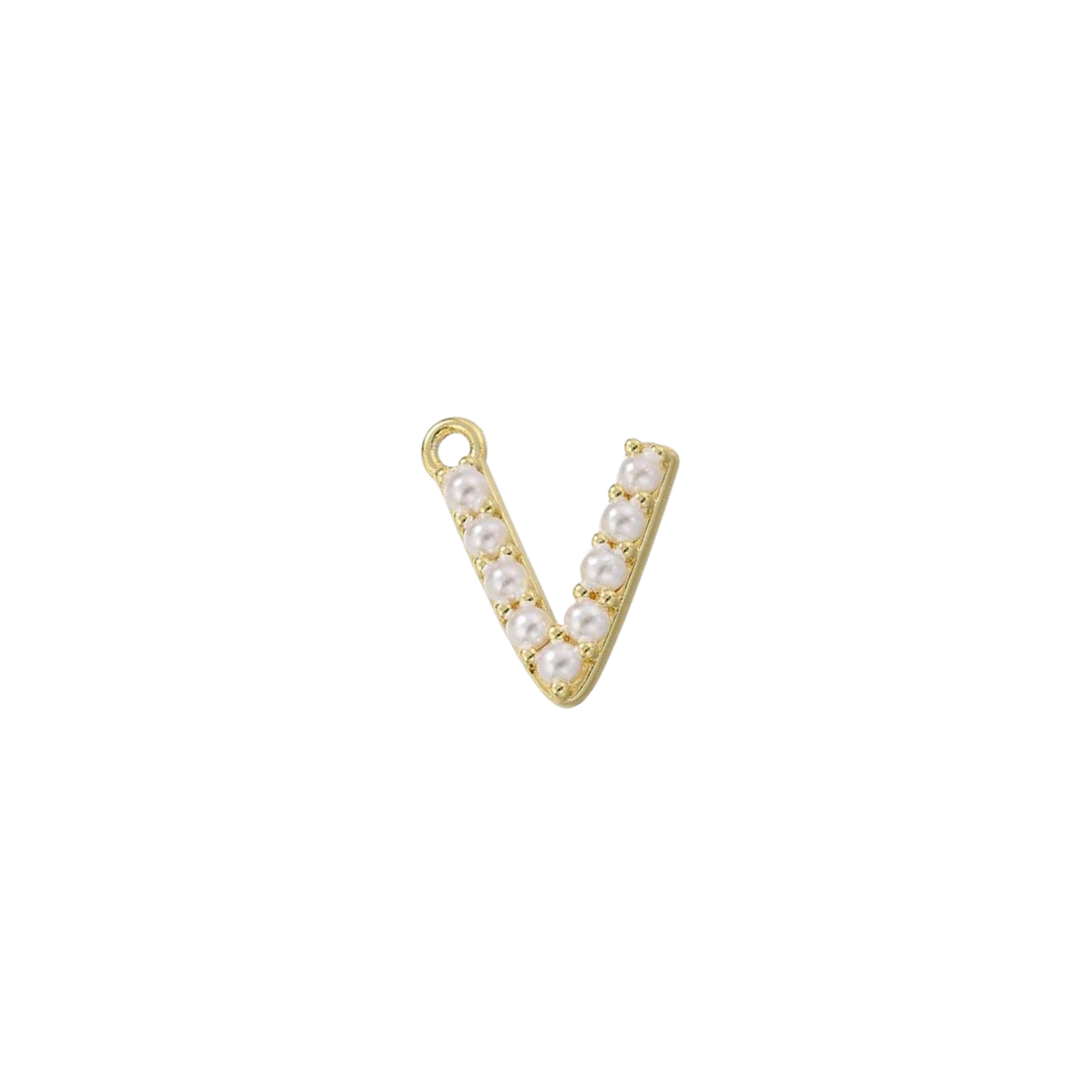 Mini Pearl Gold Initial Charms