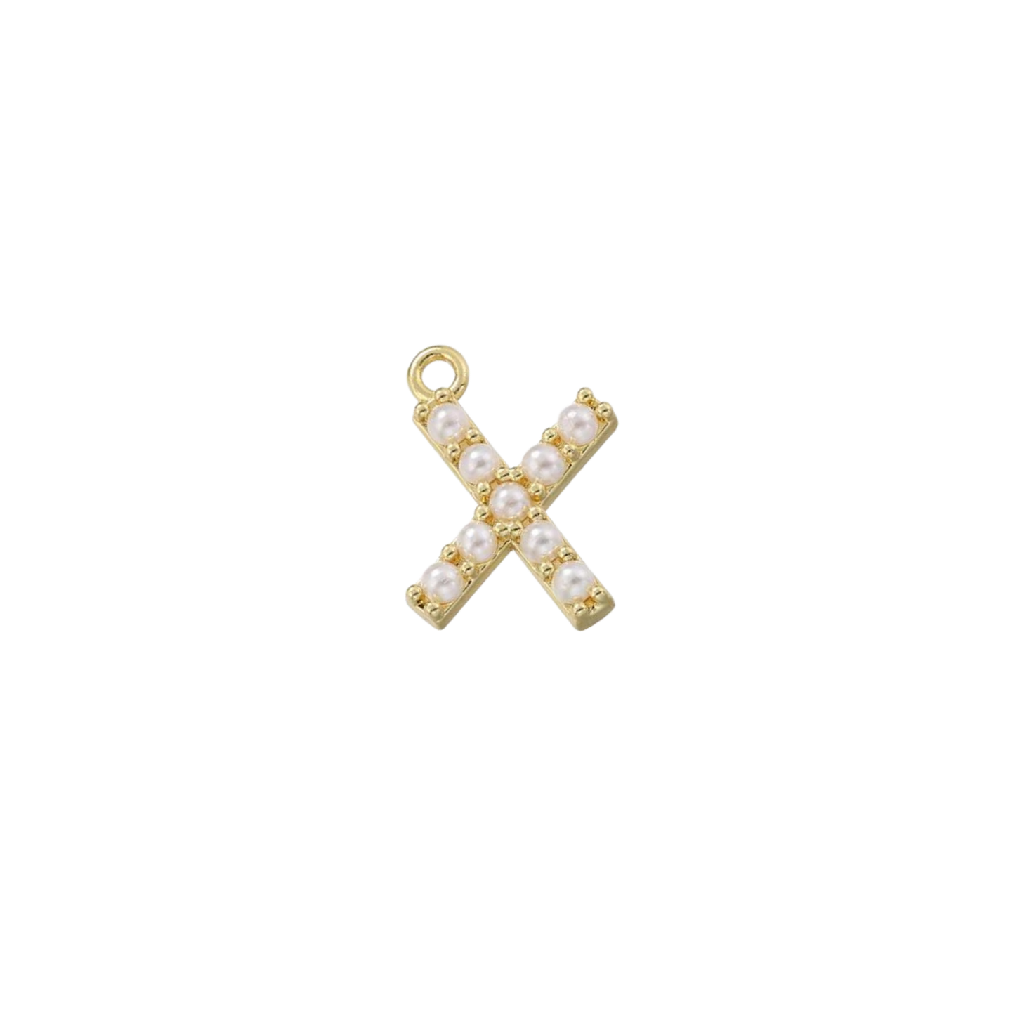 Mini Pearl Gold Initial Charms