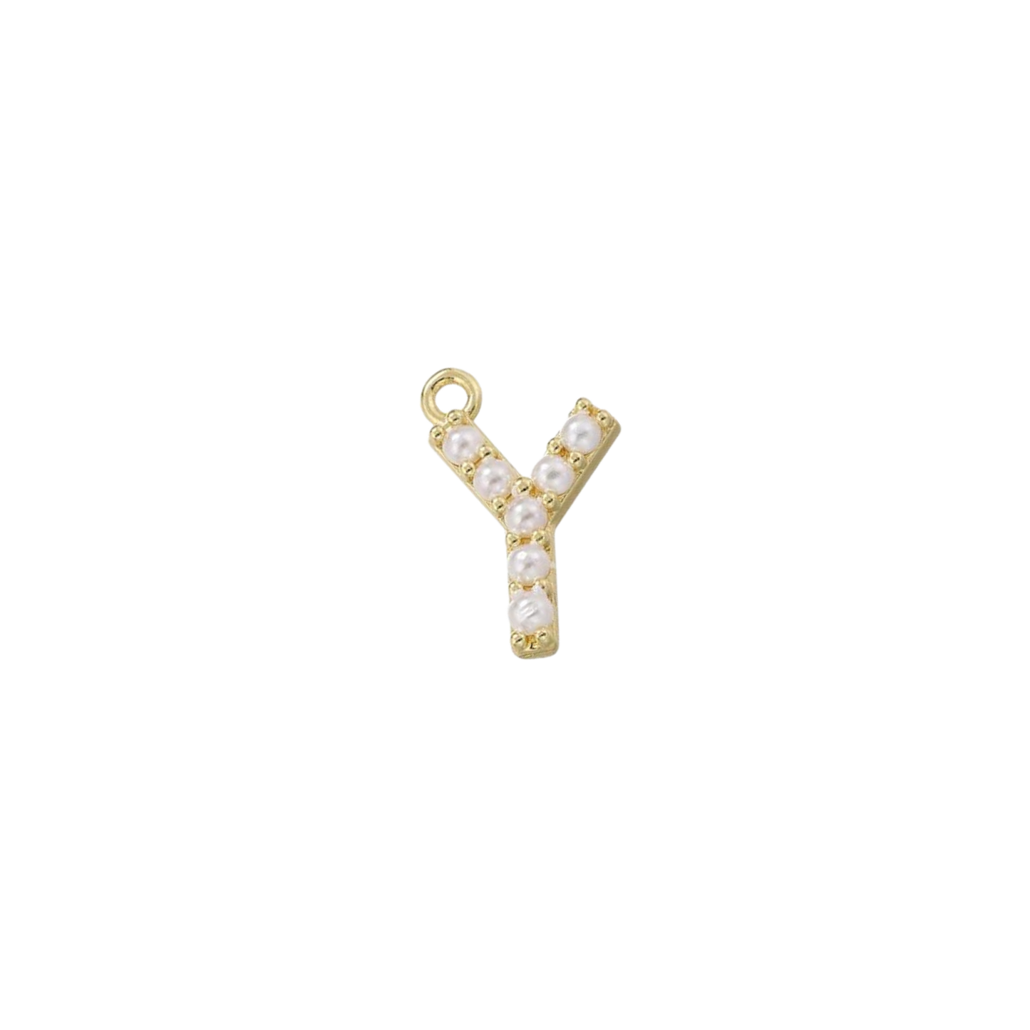 Mini Pearl Gold Initial Charms