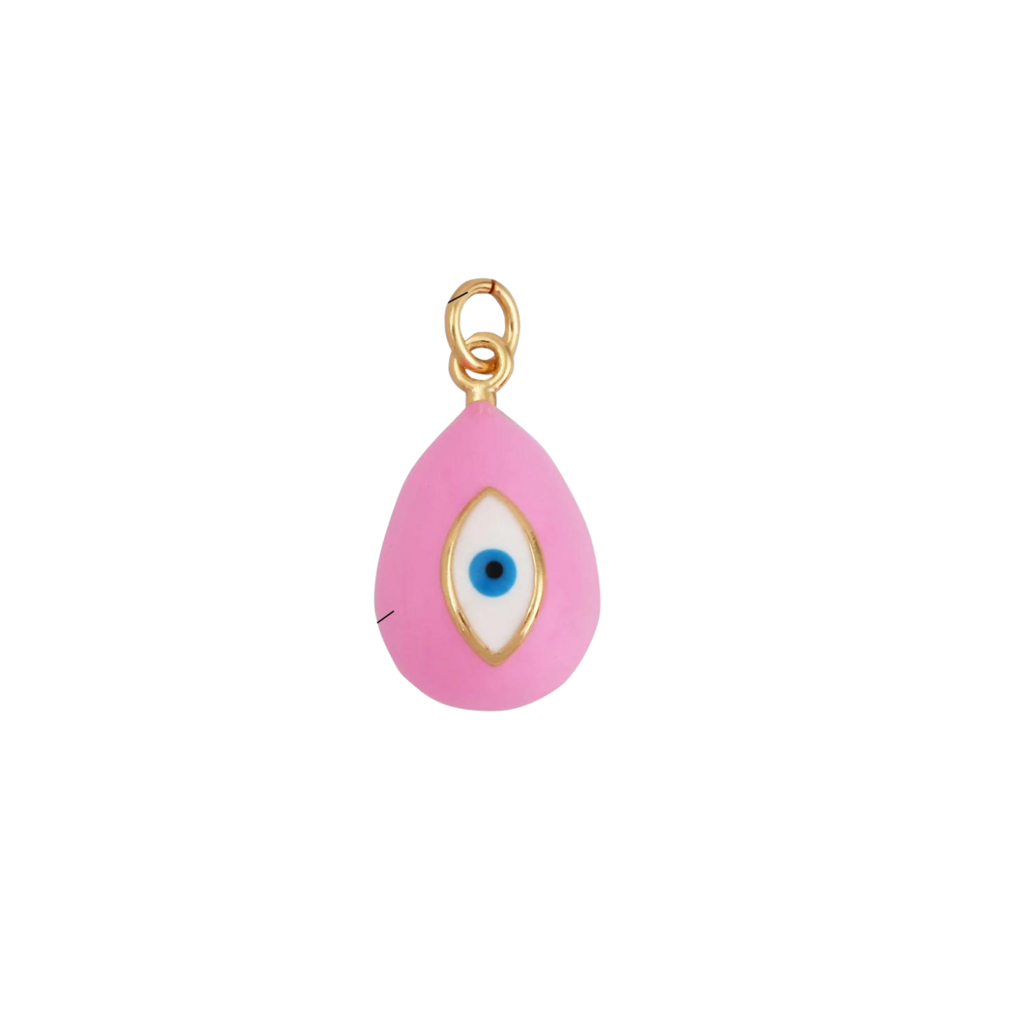 Medium Pink Tear Evil Eye Charm