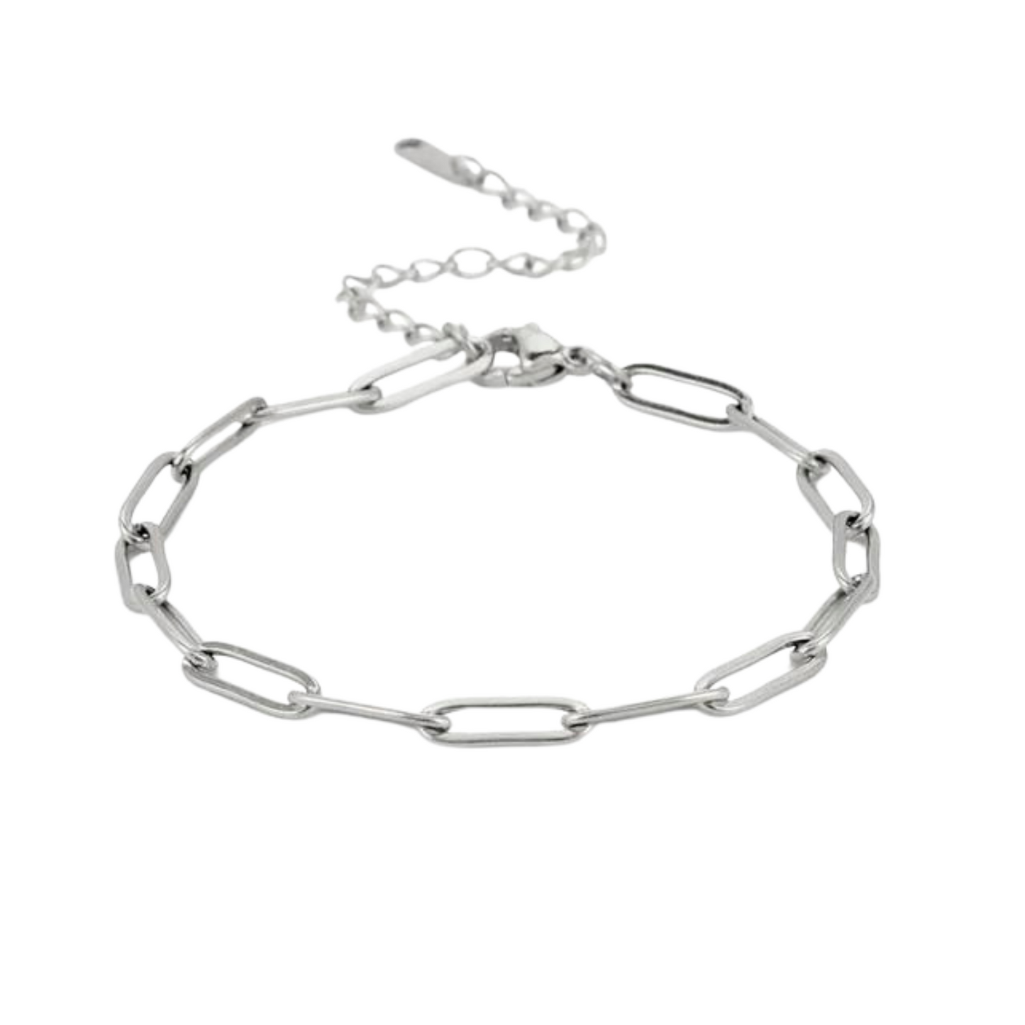 Silver Paper Clip Bracelet