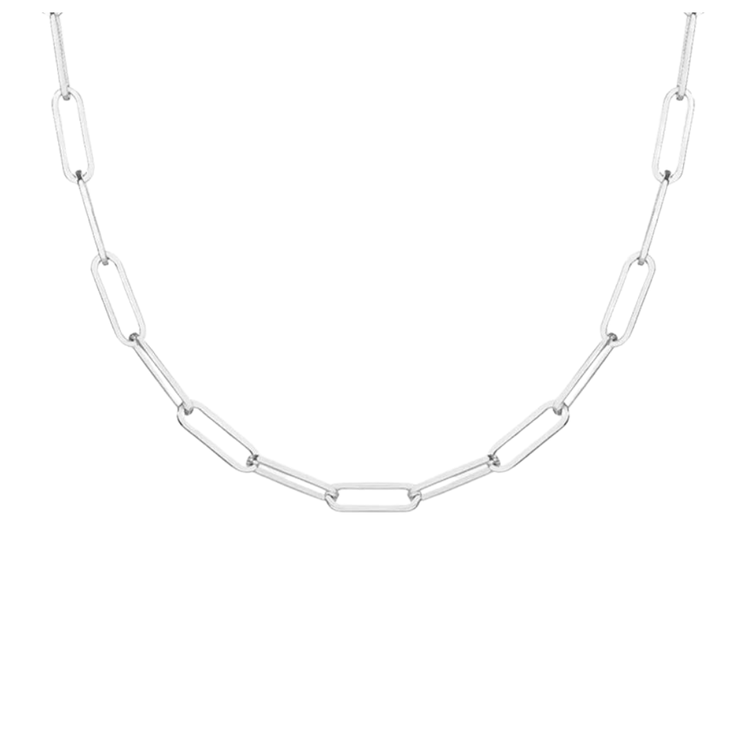 Silver Paper Clip Necklace