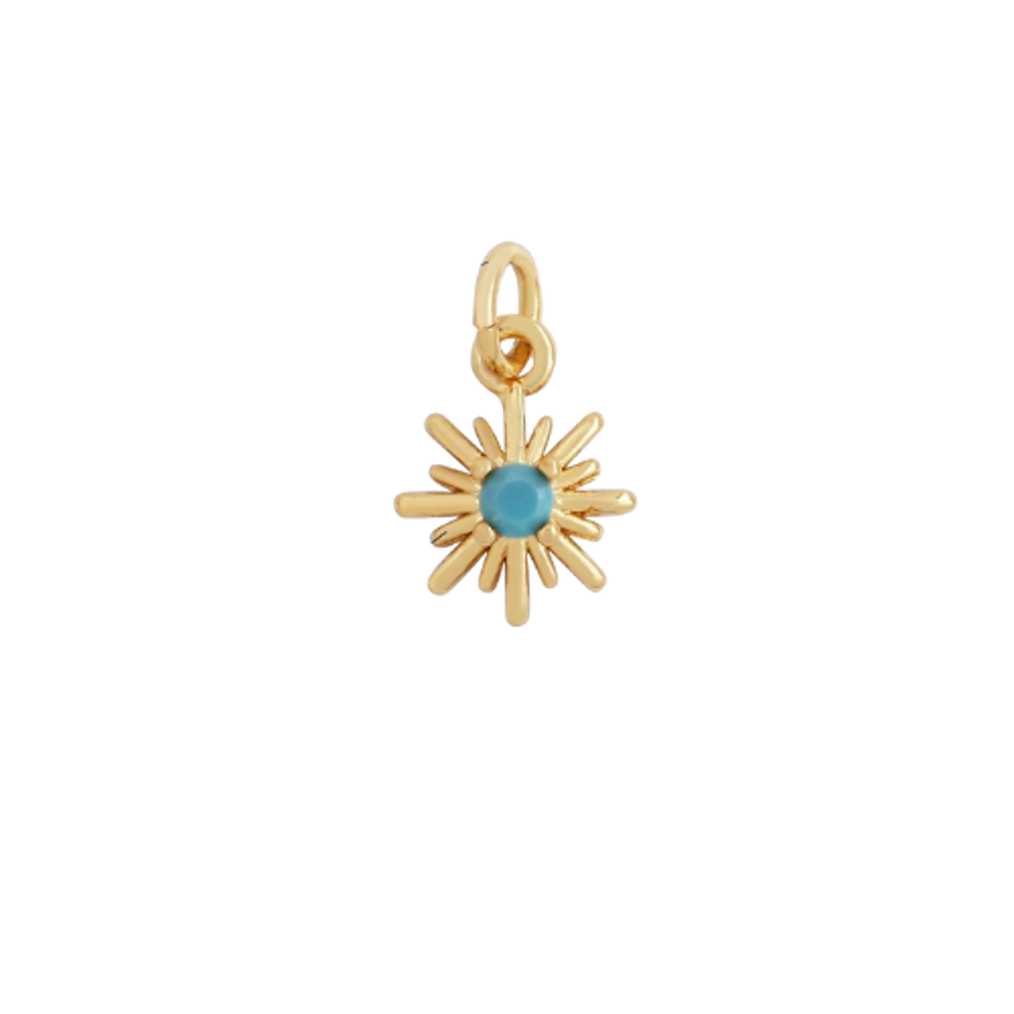 Small Aqua Starburst Charm