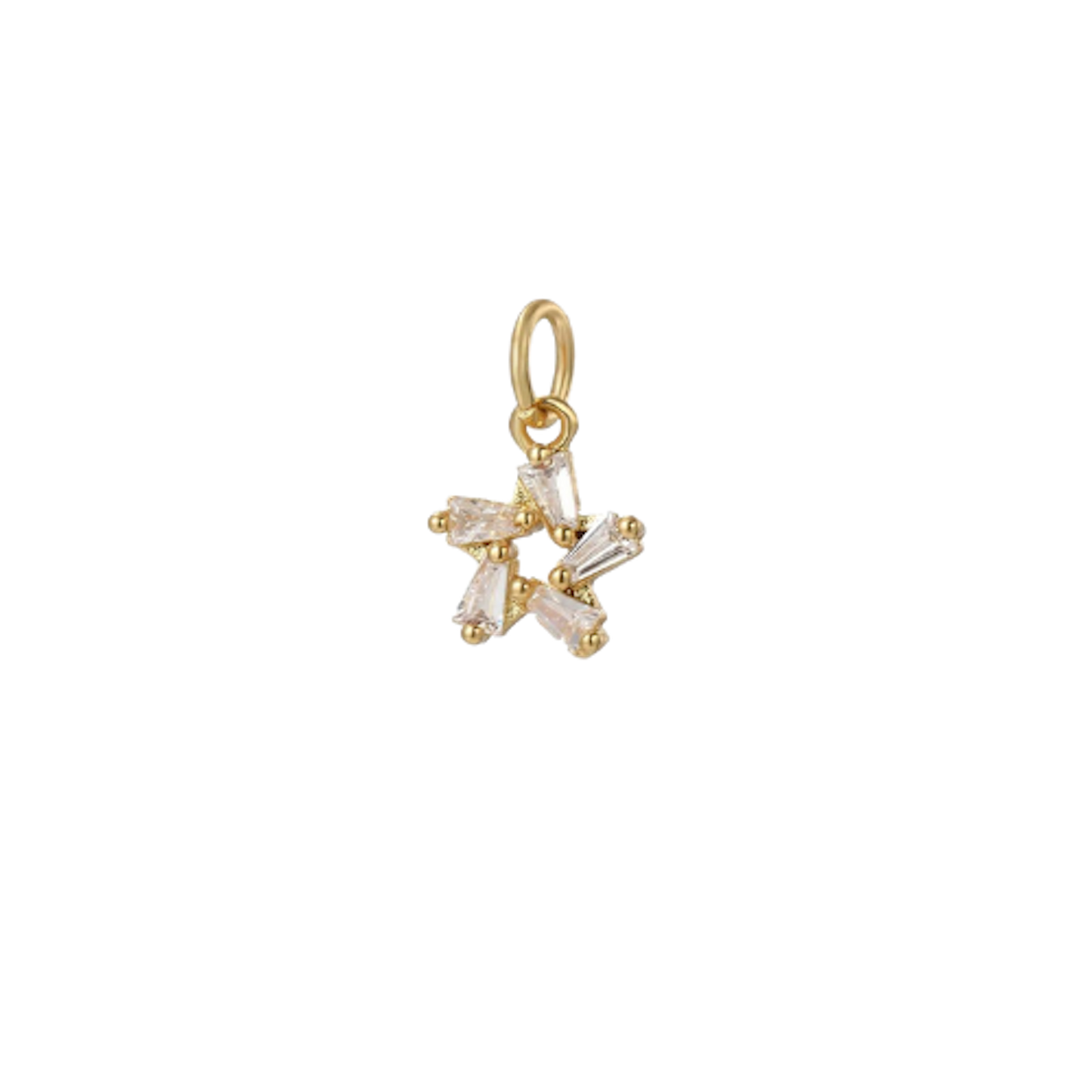 Small Gold CZ Star Charm