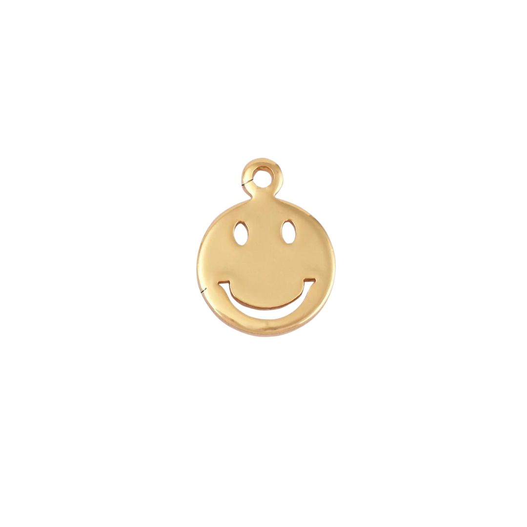 Small Gold Smiley Charm