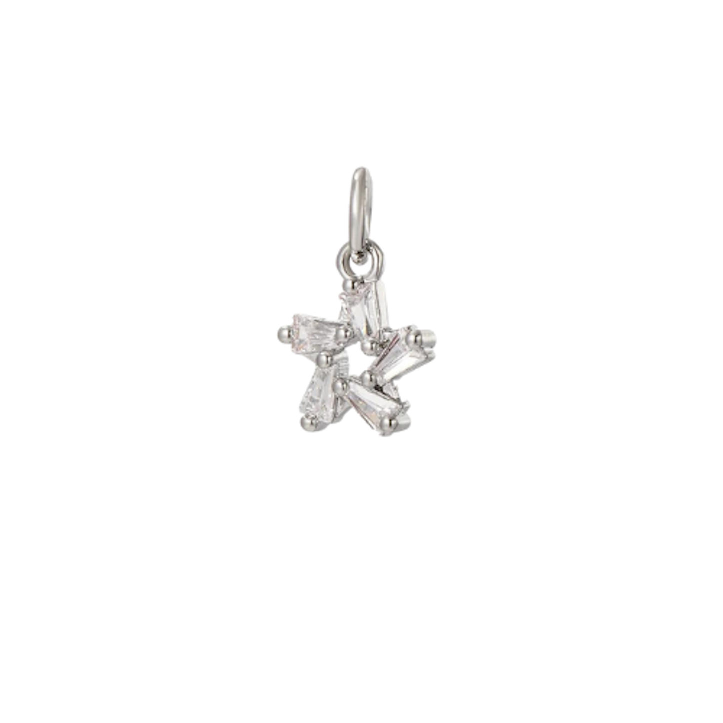 Small Silver CZ Star Charm