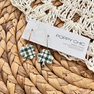 Plaid Shamrock Hoops